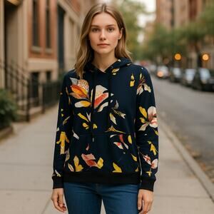 LILDY BLUE FLORAL SUPER SOFT HOODIE SIZE SMALL/MEDIUM